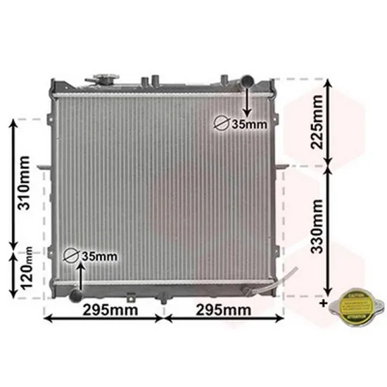 Radiator Motor KIA SPORTAGE 1994->2004 Radiator apa pentru 2,0L 16V cu/fara aer conditionat (45x52,4) Perioada 1994 1995 1996 1997 1998 1999 2000 2001 2002 2003 2004