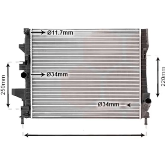 Radiator apa FORD FOCUS 3 2010->2019 pentru 1.0 EcoBoost, perioada 2012 2013 2014 2015 2016 2017 2018 2019