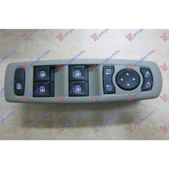 Butoane usa RENAULT LAGUNA 3 2007->2015 Panou butoane usa oglinzi cu rabatare electrica fata (pentru 4 geamuri) (rama bej) (19pin) stanga Perioada 2007 2008 2009 2010 2011 2012 2013 2014 2015
