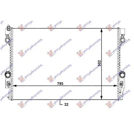 Radiator Motor PORSCHE PANAMERA 2009->2016 Radiator apa 3.0i-3.6i-4.8i benzina 3.0diesel Perioada 2009 2010 2011 2012 2013 2014 2015 2016