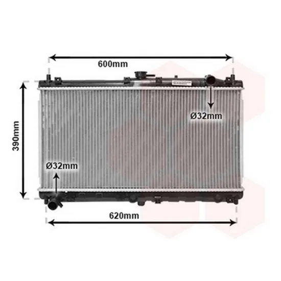 Radiator Motor MAZDA MX-5 1998->2005 Radiator apa 1.6-1.8 benzina cu/fara aer conditionat (32x64,3x16) Perioada 1998 1999 2000 2001 2002 2003 2004 2005