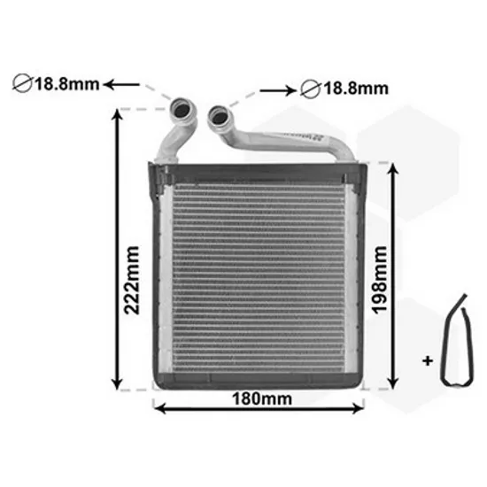 Radiator Incalzire VW TIGUAN 5N 2007->2018 Calorifer (BR) (153x180x26) TYPE DENSO Perioada 2007 2008 2009 2010 2011 2012 2013 2014 2015