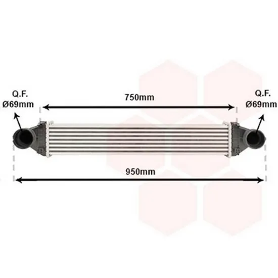 Intercooler MERCEDES A-CLASS W169 2004->2012 Radiator intercooler 2,0 CDi (698x96x63) Perioada 2004 2005 2006 2007 2008 2009 2010 2011 2012