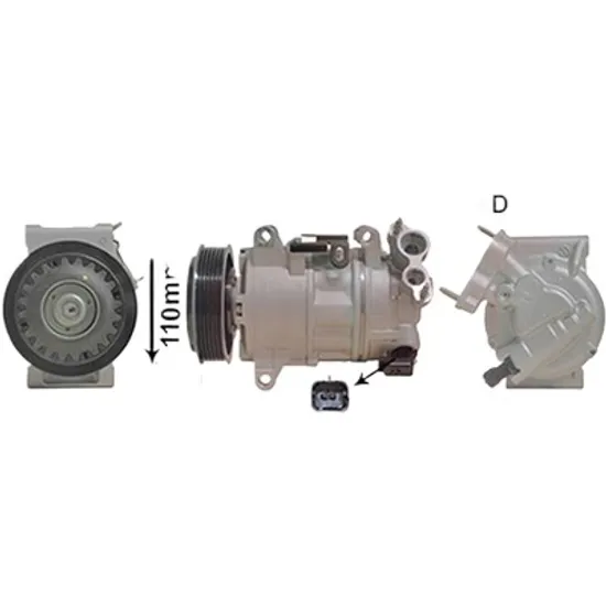 Compresor aer conditionat CITROEN DS5 2011->2015 2.0 HDi 165 Hybrid4 4x4 120KW 163CP , pentru motor RHC (DW10CTED4) perioada 2011 2012 2013 2014 2015