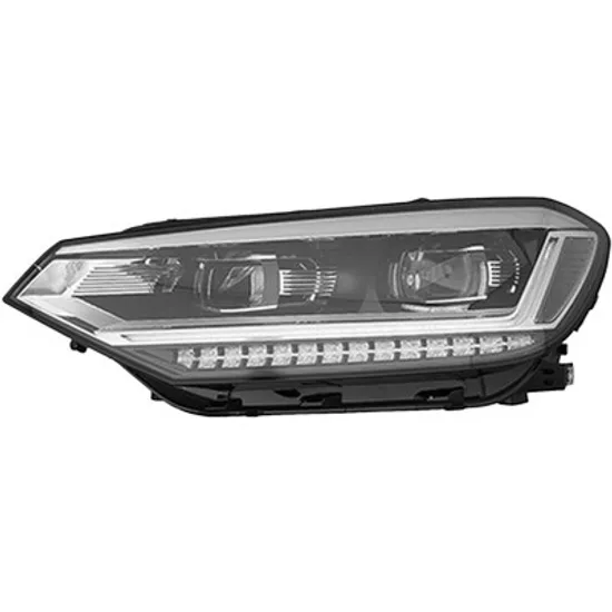 Far stanga VW TOURAN 2010->2016 perioada 2015 2016 2017 2018 2019 2020 cu motor reglaj, semnal transparent, dinamic, cu reglaj electric, adaptiv, cu bec LED