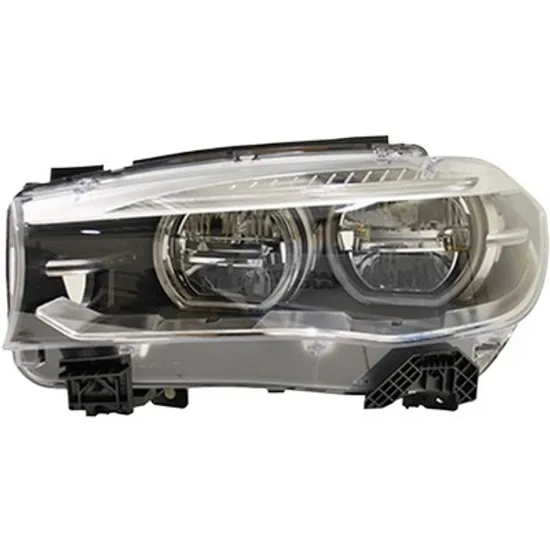 Far stanga BMW X6 F16 2014->2019 perioada 2014 2015 2016 2017 2018 2019 de la an de fabricatie 08/2015, fara motor reglaj, fara unitate control pentru reglaj nivel automat, cu LED, semnal transparent, pentru vehicule cu control adaptiv a fazei lungi, adaptiv, cu semnalizator LED,