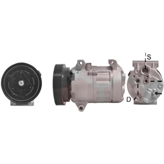 Compresor aer conditionat RENAULT MEGANE 2 2002->2010 1.5 dCi 63KW 86CP , pentru motor K9K 724 perioada 2005 2006 2007 2008