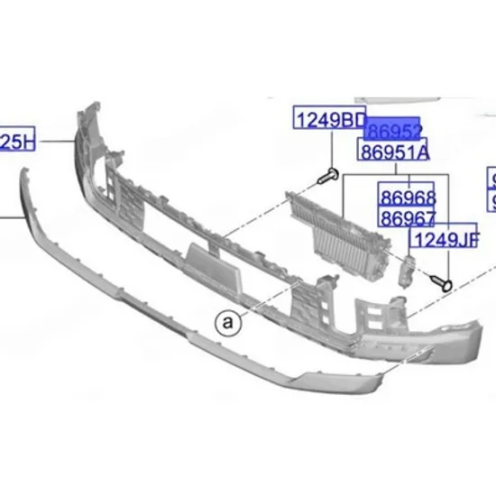 Grila Bara KIA EV9 2023-> Grila bara fata (GT-LINE) (O) STANGA Perioada 2023 2024 2025
