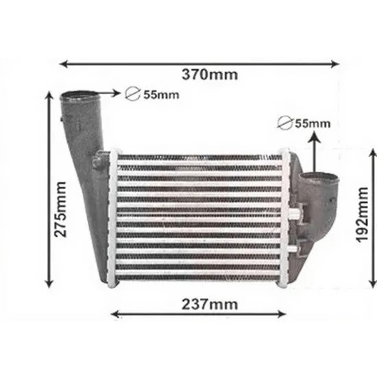 Intercooler AUDI A4 8E2, B6 2000->2005 Radiator intercooler 2.4-2.7 benzina (215x172) (dreapta lateral) Perioada 2000 2001 2002 2003 2004 2005