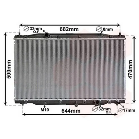 Radiator Motor HONDA CR-V 3 2006->2012 Radiator apa 2.2CDTi diesel manuala 398x726x26 2006->2010 Perioada 2006 2007 2008 2009 2010 2011 2012 2013