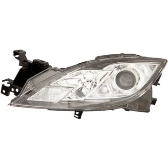 Far stanga MAZDA 6 GG 2007->2013 perioada 2007 2008 2009 2010 2011 2012 2013 de la an de fabricatie 2010, fara motor reglaj, semnal transparent, cu reglaj electric, cu bec H11, cu bec H9