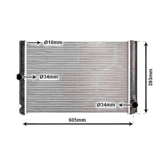 Radiator apa TOYOTA AURIS / COROLLA E15 2006->2012, COROLLA E18 2013->2019, AURIS / COROLLA E18 2012->2018, COROLLA E15 2006->2014 pentru 1.4 D-4D, perioada 2006 2007 2008 2009 2010 2011 2012 2013 2014 2015 2016 2017 2018