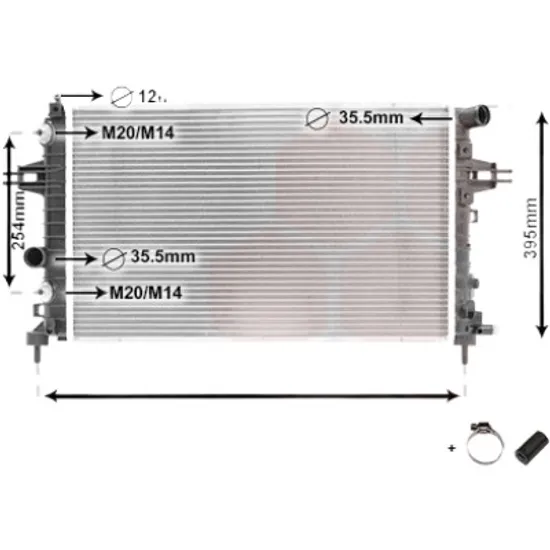 Radiator apa OPEL ASTRA H 2004->2014 pentru 1.2, perioada 2005 2006 2007 2008 2009 2010