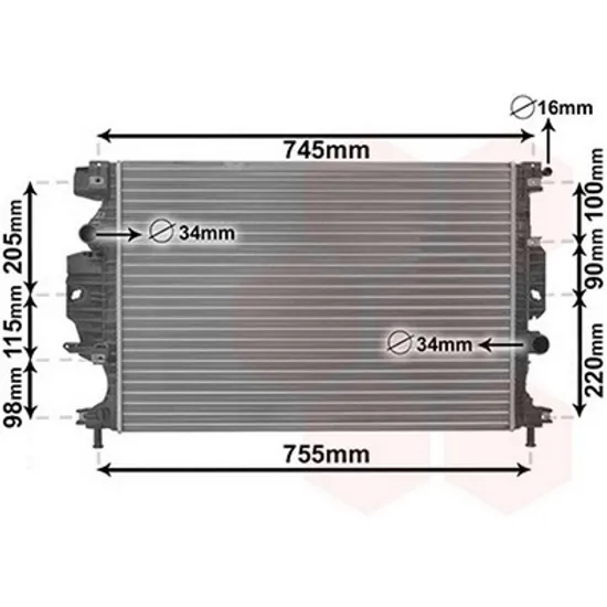 Radiator Motor FORD GALAXY 2015-> Radiator apa 1.0 EcoBoost/2.0 Hybrid/2.5 16v Perioada 2015 2016 2017 2018 2019 2020 2021