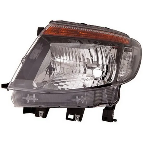 Faruri FORD RANGER 2011-> Far cu reglaj man /electric fumuriu (E) dreapta, 2013->2016 pentru bec pozitie W5W fara daylight Perioada 2013 2014 2015 2016