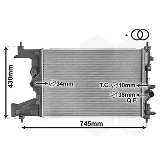 Radiator Motor OPEL ASTRA J 2009->2015 Radiator apa pentru 1 4 - 1 6 - 1 8 benzina CV manuala 58x39 Perioada 2009 2010 2011 2012 2013 2014 2015 2016