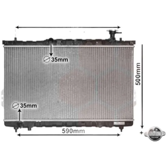 Radiator apa HYUNDAI SANTA FE 1 2001->2006 2.4 16V 4x4 107KW 146CP , pentru motor G4JS perioada 2001 2002,2003,2004,2005 2006