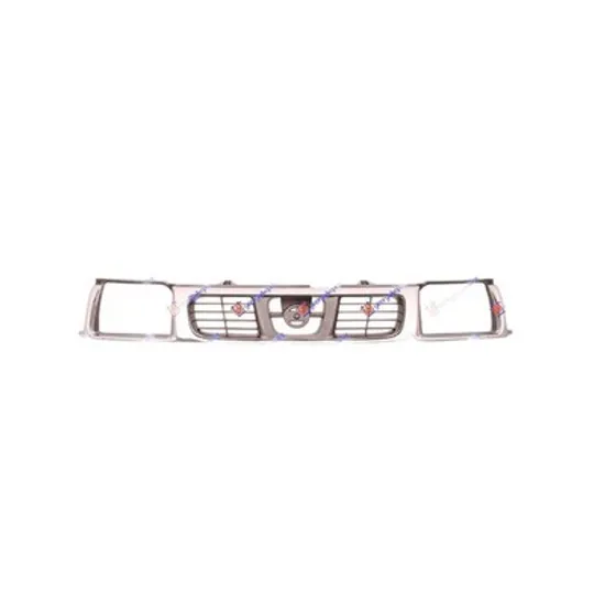 Grila Radiator NISSAN NAVARA D22 1997->2008 Grila radiator, crom-negru Perioada 1997 1998 1999 2000 2001 2002 2003