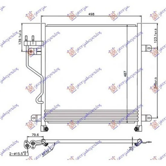 Radiator Aer Conditionat JEEP CHEROKEE LIBERTY KJ 2001->2008 Radiator aer conditionat 2.5-2.8 CRD diesel cv automata 05- (460x480x16) Perioada 2001 2002 2003 2004 2005 2006 2007 2008
