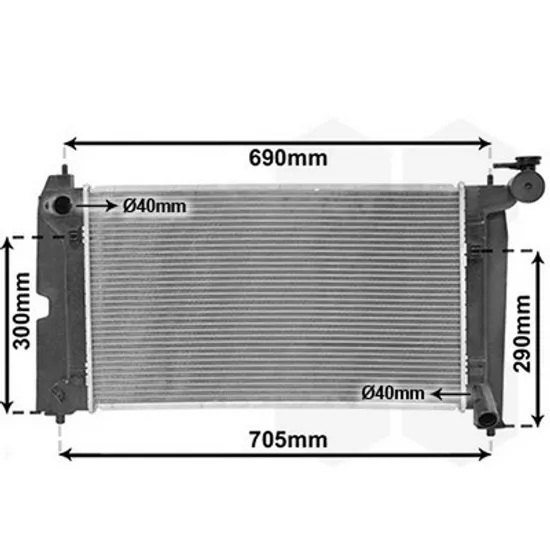 Radiator Motor TOYOTA COROLLA E12 2001->2007 Radiator apa 1.4-1.6 (60x35) ENGLISH (KOYO) Perioada 2001 2002 2003 2004 2005 2006