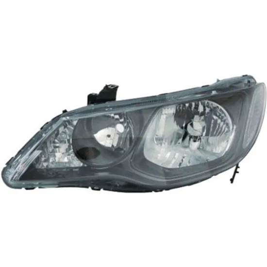 Far stanga HONDA CIVIC SEDAN 8 2005->2012 perioada 2006 2007 2008 2009 2010 2011 de la an de fabricatie 2008, pana la an de fabricatie 2010, fumuriu, reglaj electric, cu bec W5W, cu bec WY21W
