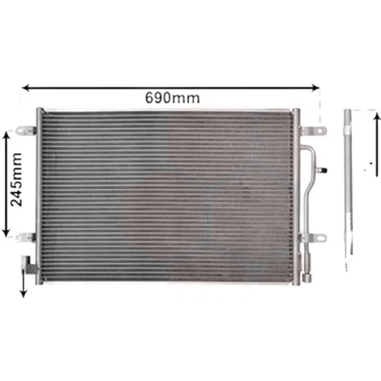 Radiator aer conditionat SAAB 9-3 1998->2002 2.2 TiD 85KW 115CP , pentru motor D223L, X 22 DTH perioada 1998 1999 2000