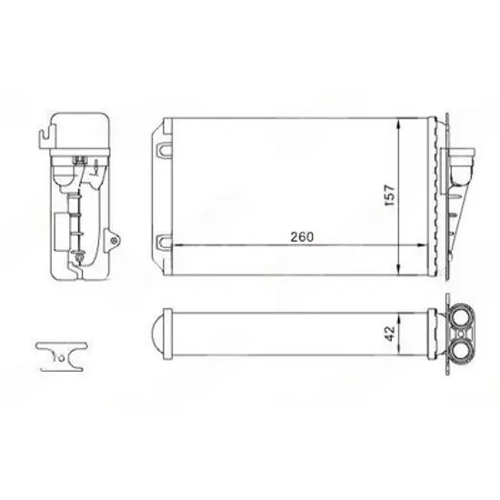 Radiator Incalzire FIAT MULTIPLA 1999-> Calorifer (260x158) Perioada 2004 2005 2006 2007 2008 2009 2010