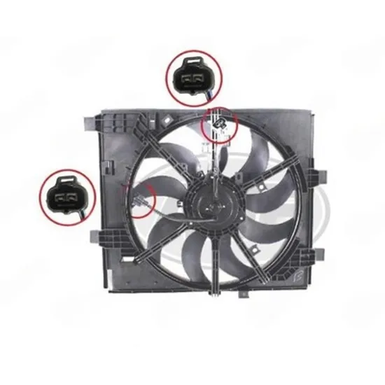 Ventilator Motor NISSAN JUKE F15 2010->2018 Ventilator 1.6 DIG-T benzina (2 mufe) (400 mm) (2+2 PIN) Perioada 2010 2011 2012 2013 2014 2015 2016 2017 2018