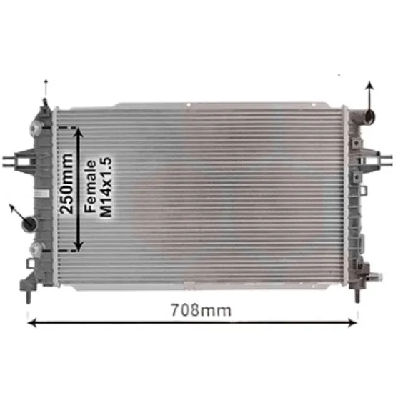 Radiator apa OPEL ZAFIRA B 2005->2015 pentru 2.2, perioada 2005 2006 2007 2008 2009 2010 2011 2012