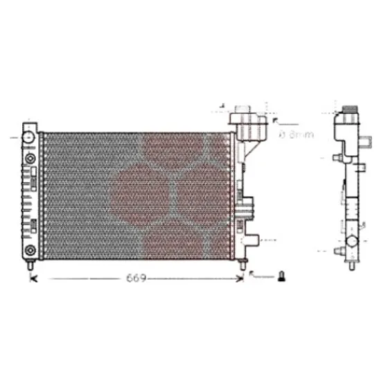 Radiator apa MERCEDES A-CLASS W168 1997->2004 pentru A 190, A 190 Classic, perioada 1999 2000 2001 2002 2003 2004