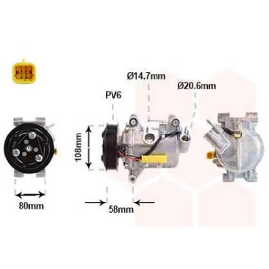 Compresor aer conditionat CITROEN C-ELYSEE 2012-> pentru 1.2 PureTech 82 , perioada 2018 2019 2020 2021 2022 2023