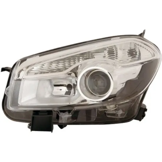 Far stanga NISSAN QASHQAI 1 2007->2014 perioada 2010 2011 2012 2013 fara motor reglaj, cu xenon, semnal transparent, cu reglaj electric, cu bec D1S/H7