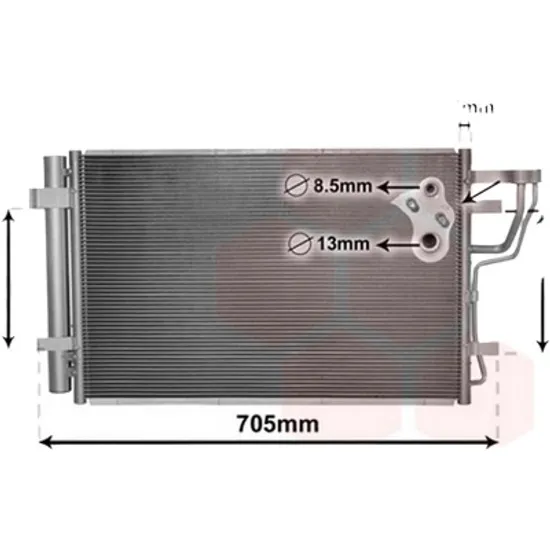 Radiator aer conditionat OPEL ZAFIRA C 2011-> 1.4 LPG 103KW 140CP , pentru motor A 14 NET, B 14 NET perioada 2011 2012,2013,2014,2015 2016