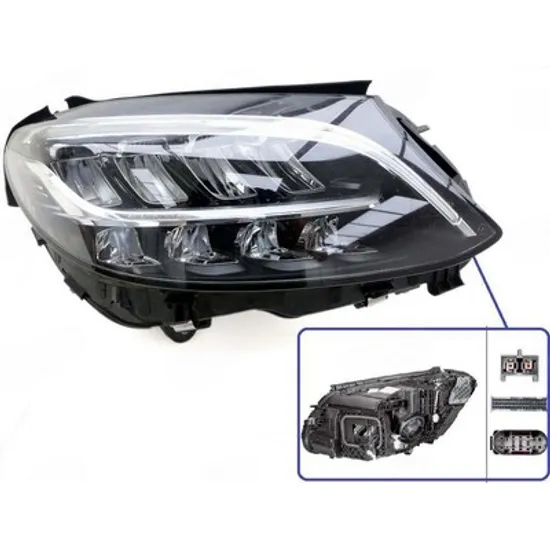 Faruri MERCEDES C-CLASS Coupe C205 2015-> Far MULTIBEAM LED (fara LOGO) (E) (DEPO) DREAPTA Perioada 2015 2016 2017 2018 2019 2020