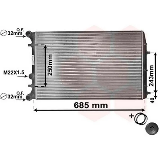 Radiator Motor SKODA FABIA 2 2006->2014 Radiator apa pentru 1 2 - 1 6 12/ 16V - 1 2 - TDi 65x34 Perioada 2006 2007 2008 2009 2010 2011 2012 2013