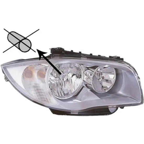 Far dreapta BMW 1 E81 2006->2011, 1 E87 2004->2011 perioada 2004 2005 2006 2007 2008 2009 2010 2011 de la an de fabricatie 03/2009, cu motor reglaj, semnal alb, cu reglaj electric, cu bec H7/H7