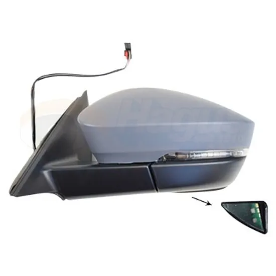 Oglinda exterioara stanga SKODA KAROQ 2017-> perioada 2017 2018 2019 2020 2021 2022 , cu lampa podea, cu semnal, cu iluminare ambientala, cu incalzire, numar pini 16, rabatare electrica, prevopsit grund,