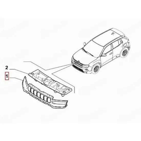 Grila Radiator JEEP AVENGER 2022-> Grila radiator (electric) (O) Perioada 2022 2023 2024 2025