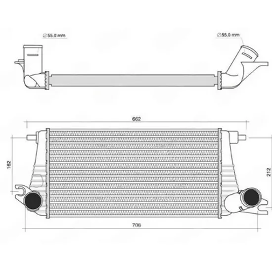 Intercooler MINI COUNTRYMAN R60 2010->2016 Radiator intercooler 1.6 SX JCW benzina (510x261) Perioada 2010 2011 2012 2013 2014 2015 2016