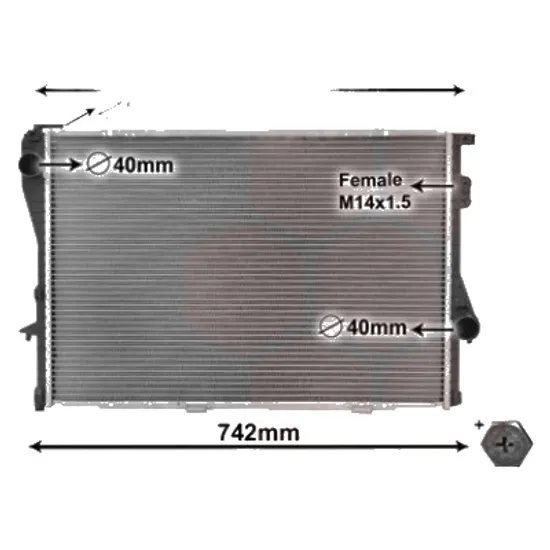 Radiator apa BMW 5 E39 1995->2003 pentru 528 i, perioada 1995 1996 1997 1998 1999 2000