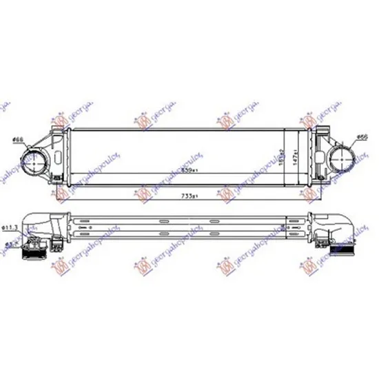 Intercooler FORD GALAXY 2006->2015 Radiator intercooler 2.0T/3.0T6 - 2.0D/2.4D5 Perioada 2006 2007 2008 2009 2010 2011