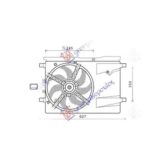 Ventilator Motor PEUGEOT BIPPER 2008-> Electroventilator racire complet (benzina)-AC Perioada 2008 2009 2010 2011 2012 2013 2014