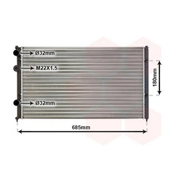 Radiator Motor SEAT INCA 1995->2003 Radiator apa pentru toate modelele benzina/diesel cu aer conditionat 63x38 Perioada 1995 1996 1997 1998 1999 2000 2001 2002 2003