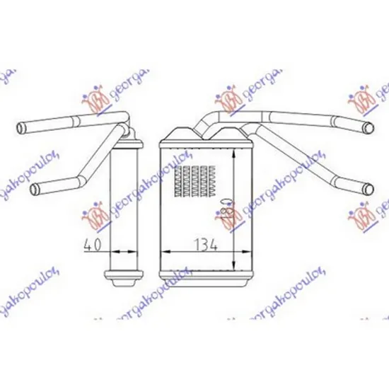 Radiator Incalzire DAEWOO CIELO 1995->2008 Calorifer BEHR +/-AC 205x140 Perioada 1995 1996 1997 1998 1999 2000 2001 2002 2003 2004 2005 2006 2007 2008