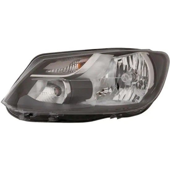 Far stanga VW CADDY 3 2004->2015 perioada 2011 2012 2013 2014 2015 pana la an de fabricatie 05/2013, cu motor reglaj, fumuriu, semnal transparent, cu reglaj electric, cu bec H4