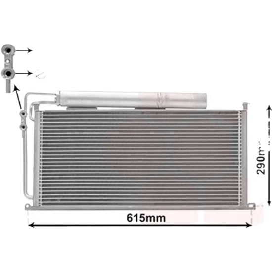Radiator aer conditionat FORD TRANSIT 2013-> 2.2 TDCi 4x4 92KW 125CP , pentru motor CY24, CYR5 perioada 2013 2014,2015,2016,2017 2018
