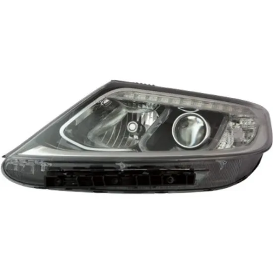 Far dreapta KIA SORENTO 2 2009->2015 perioada 2010 2011 2012 2013 2014 2015 de la an de fabricatie 01/2013, fara unitate de control Xenon, fara motor, cu xenon, cu reglaj electric, cu lumina de zi, cu bec D3S Lampa descarcare gaze cu bec H7, cu bec LED, cu bec PY21W,