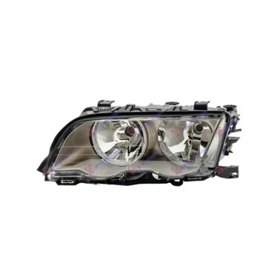 Faruri BMW 3 E46 1997->2005 Far stanga cu reglaj electric, cu motor, H7+H7, crom, ptr 4 usi (E46 Sedan/Break 5.98-10.01) Perioada 1998 1999 2000 2001