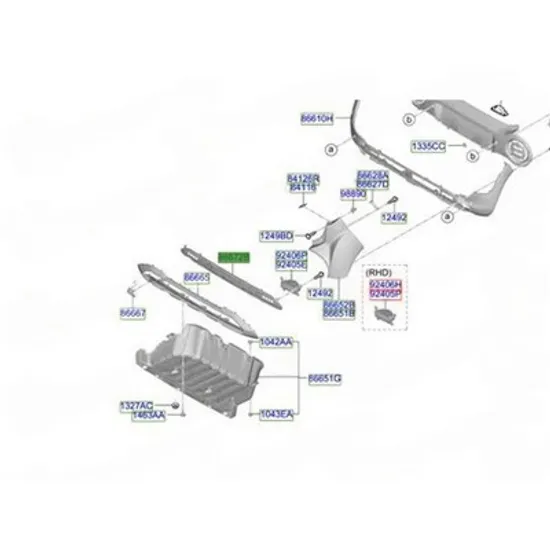 Grila Bara HYUNDAI INSTER 2024-> Grila bara spate (O) Perioada 2024 2025