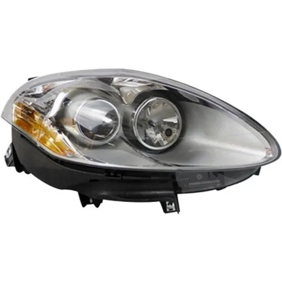Far dreapta FIAT BRAVO 2006->2016 perioada 2010 2011 2012 2013 2014 pana la an de fabricatie 2010, cu motor reglaj, argintiu, semnal galben, cu reglaj electric, cu bec H1/H1